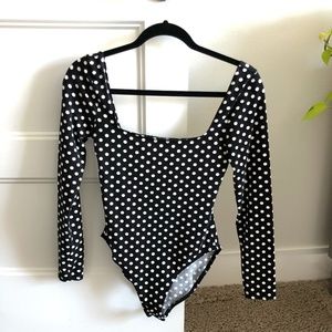 Miss Selfridge Polka Dot Bodysuit